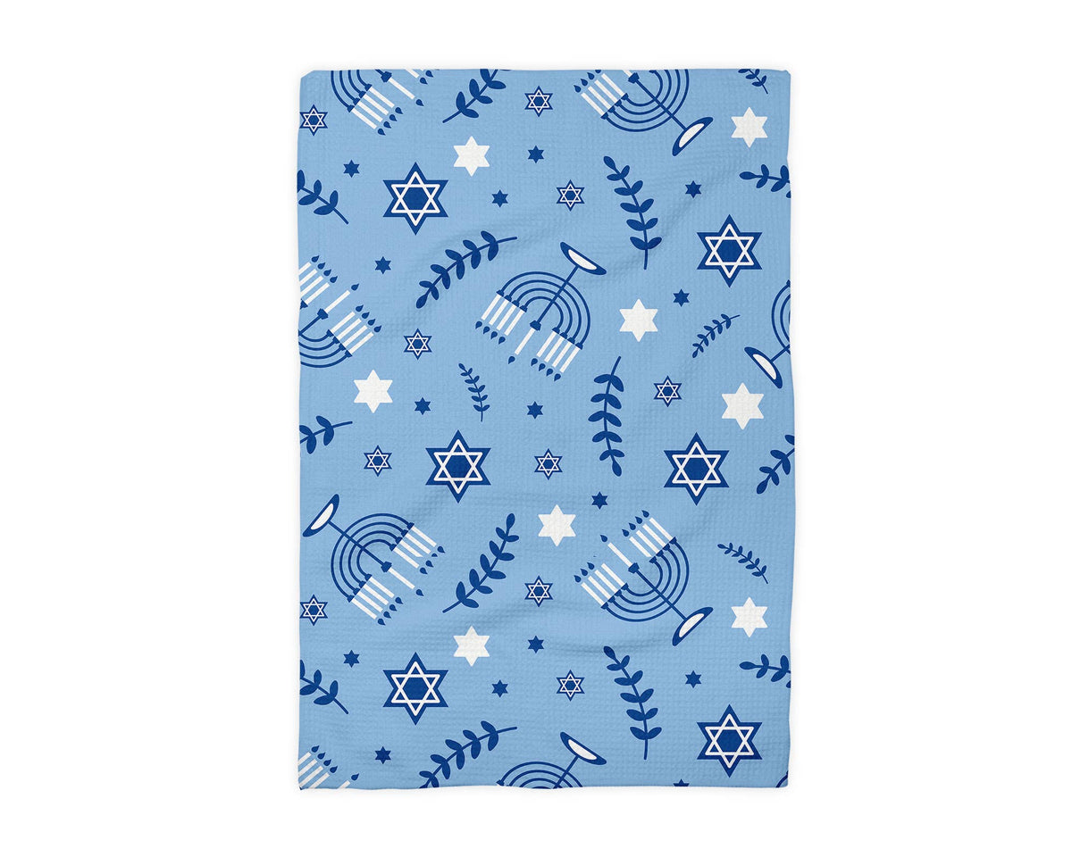 Hanukkah waffle tea towel- Peace Love Light Shop