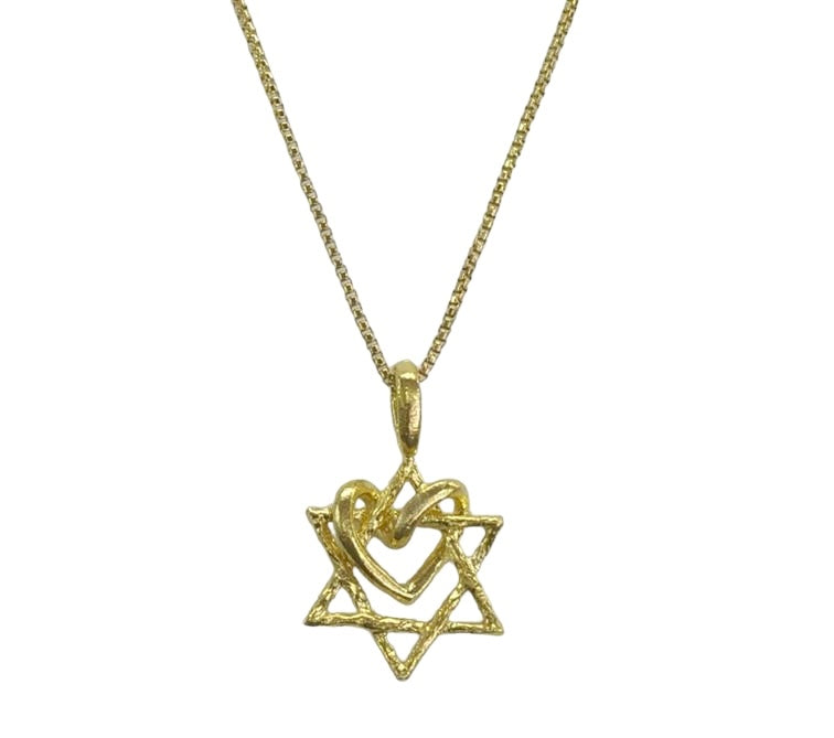 Star of David Heart Necklace, Israel Museum Collection- Peace Love Light Shop