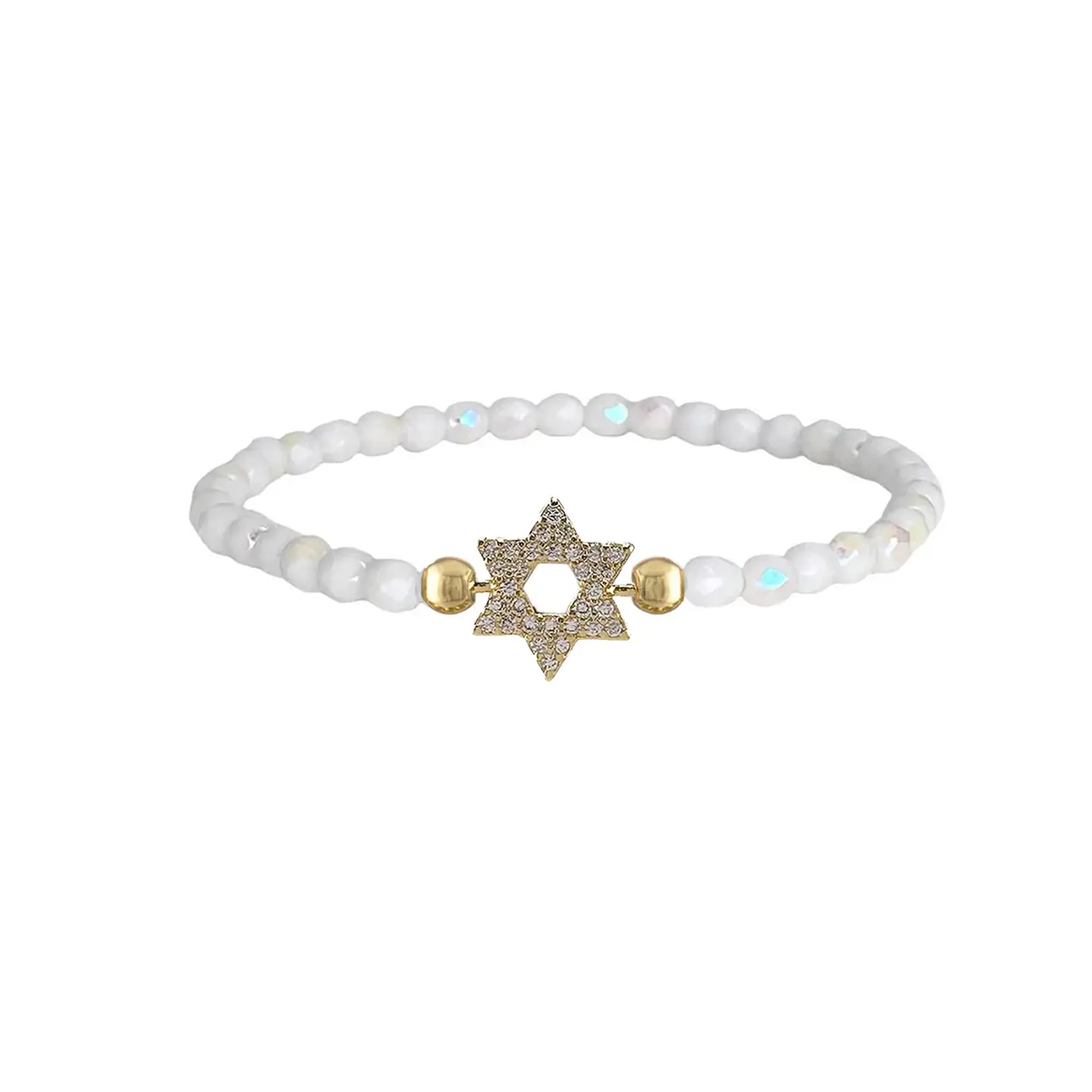 Crystal Beaded Star of David Bracelet - Peace Love Light Shop