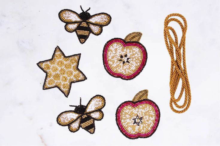 Rosh Hashanah beaded garland - Peace Love Light Shop.  Designed by Adara Rituals