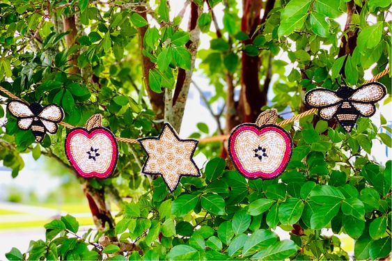Rosh Hashanah beaded garland - Peace Love Light Shop.  Designed by Adara Rituals