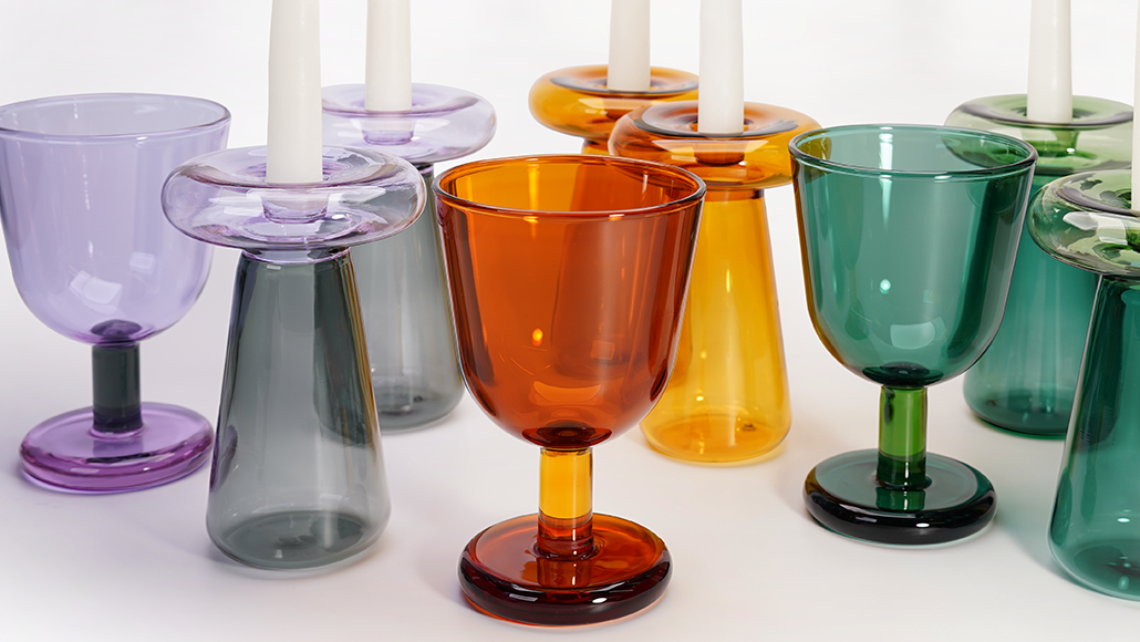 Modern Shabbat set, kiddush cup & candle holders- Peace Love Light Shop