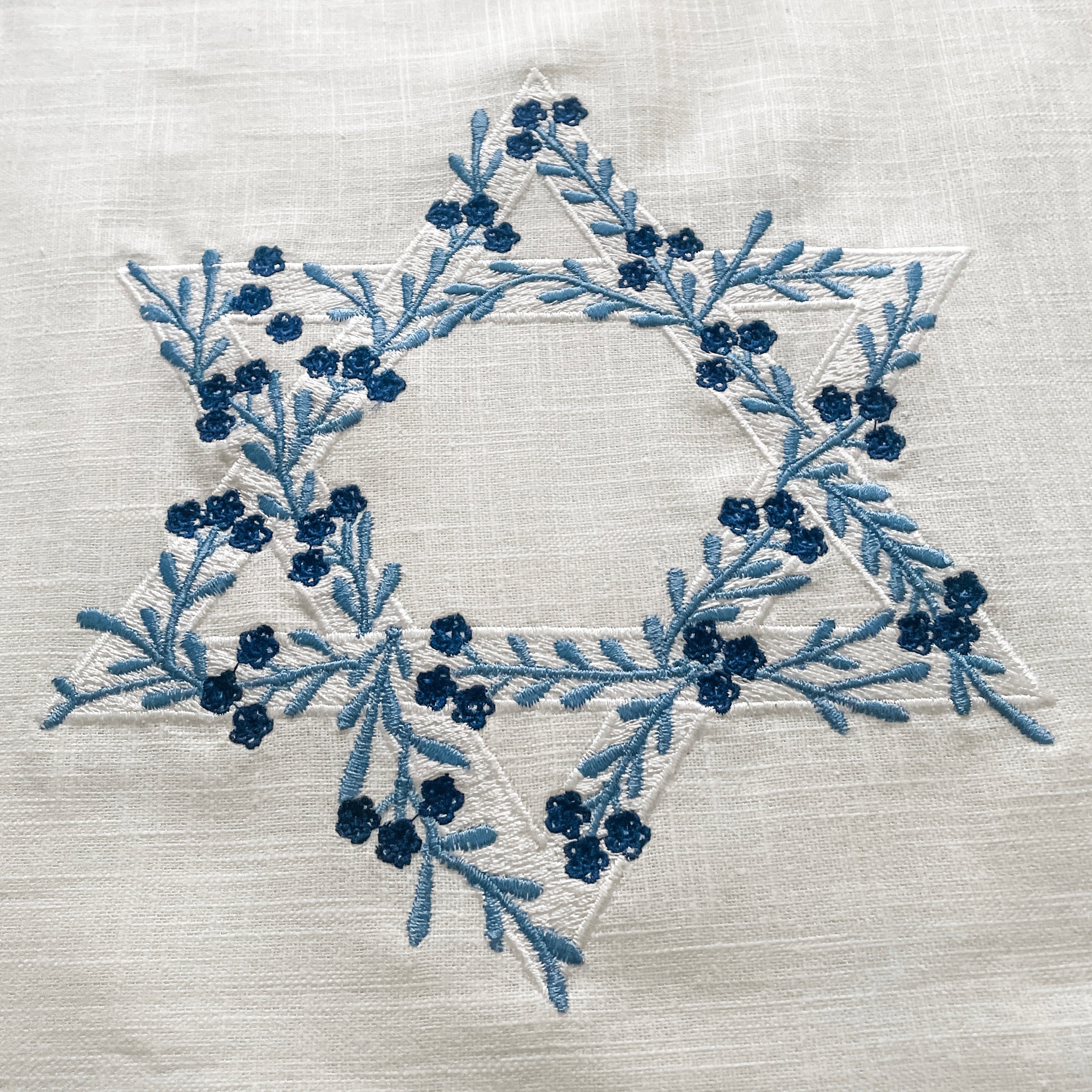Star of David embroidered runner- Peace Love Light Shop