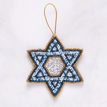 Star of David Beaded Ornament- Peace Love Light Shop