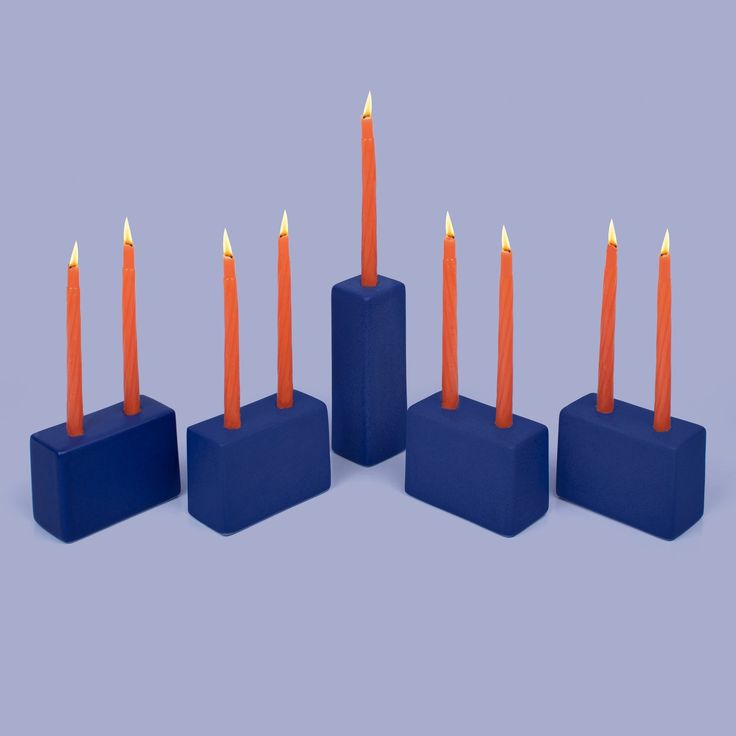 Modern Blue Menorah- Peace Love Light Shop