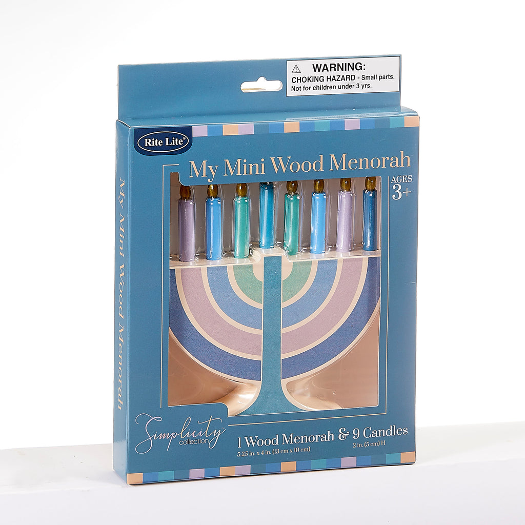 Children's wooden play menorah- Peace Love Light Shop