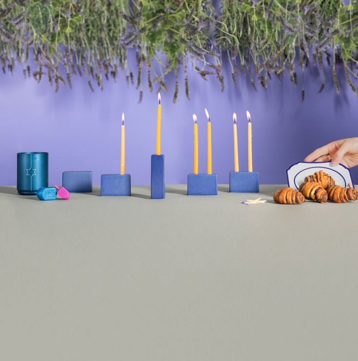 Modern Blue Menorah- Peace Love Light Shop