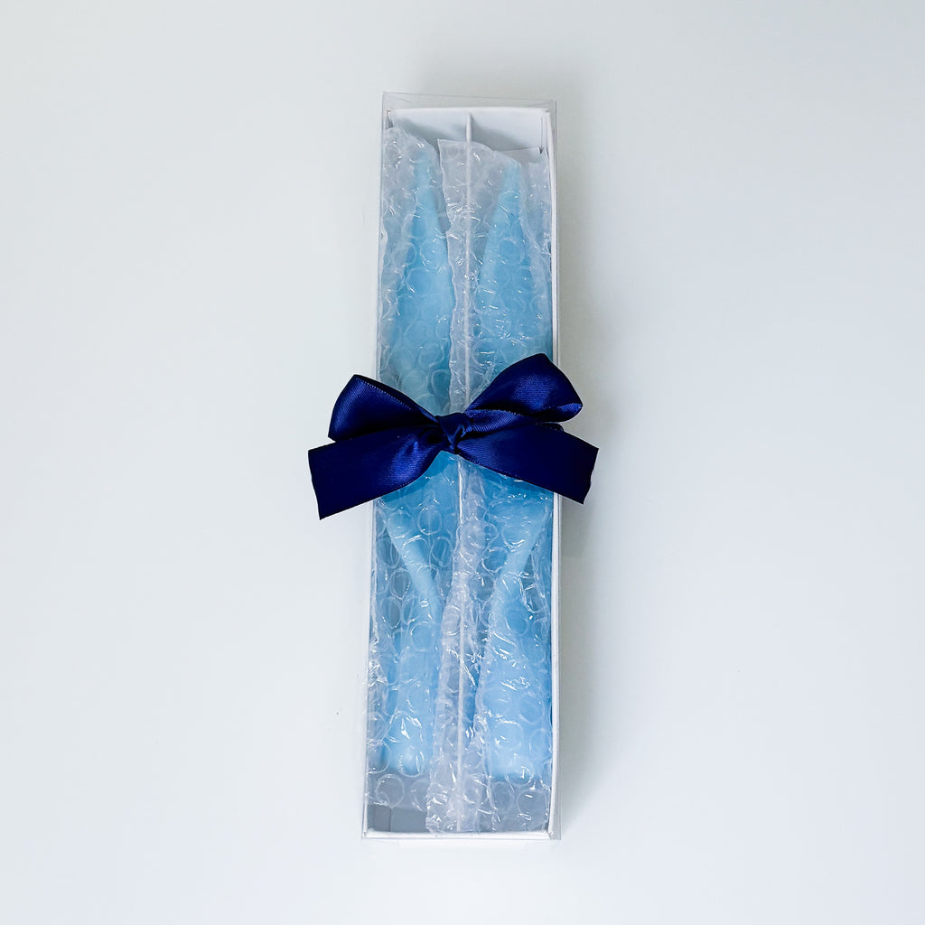 Blue Spiral Candles- Peace Love Light Shop