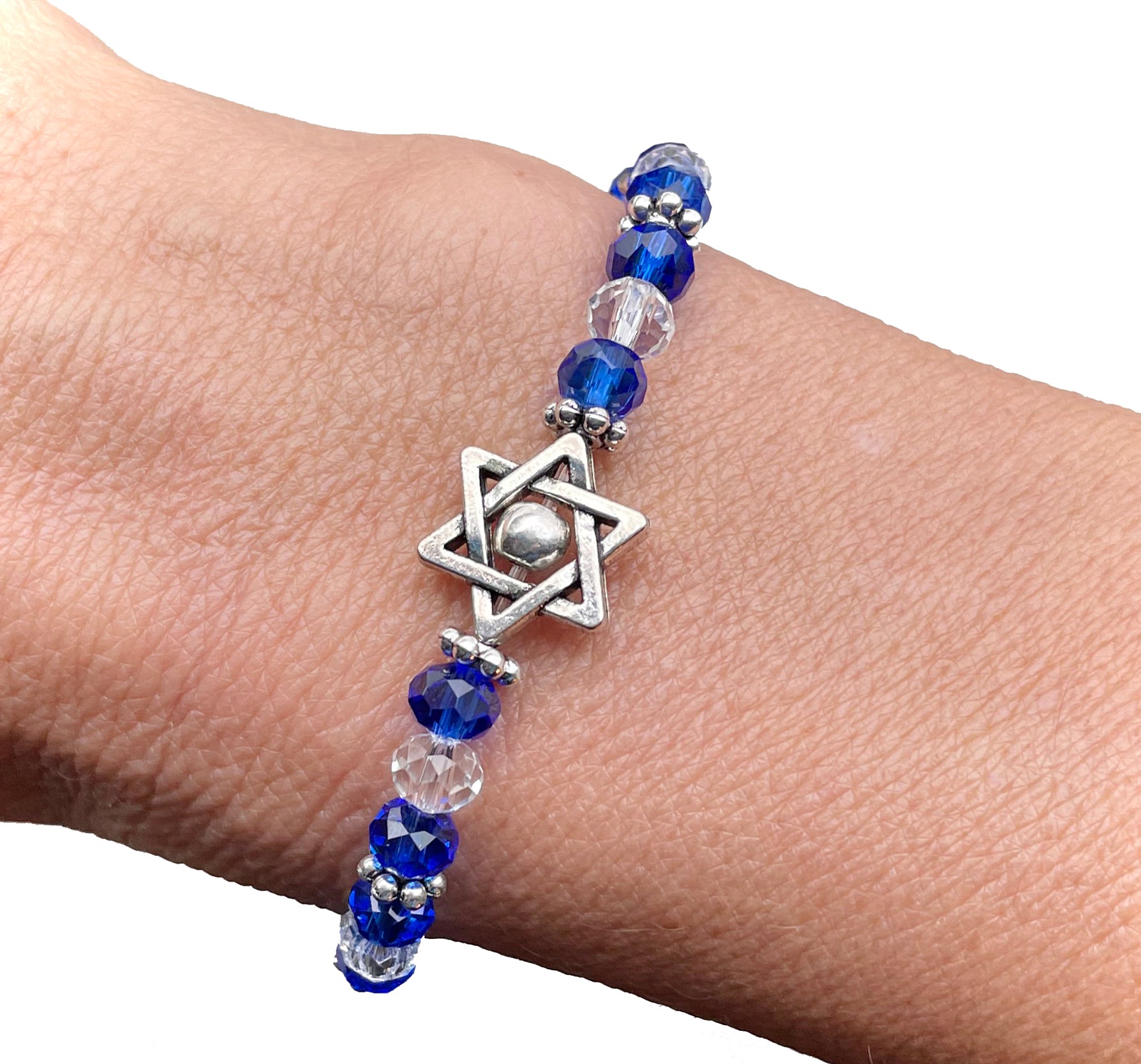 Beaded stretchy bracelets- star of David, hamsa- Peace Love Light Shop