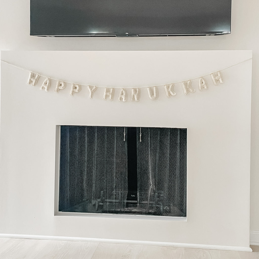 Happy Hanukkah Crochet Banner- Peace Love Light Shop
