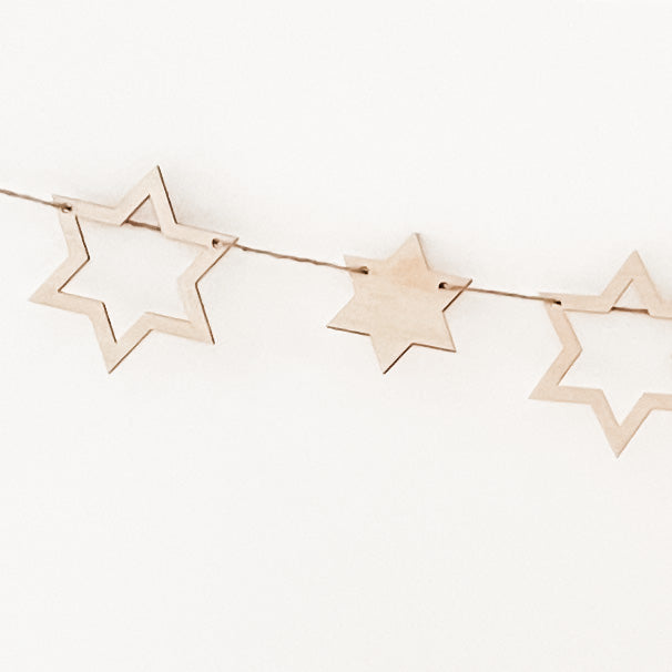 Wood Star Of David Banner, Hanukkah, Jewish Holiday Decor - Peace Love Light Shop