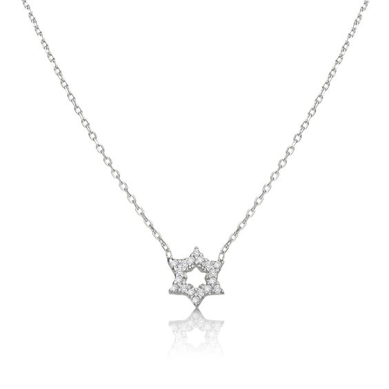 Jewish star necklace cz- Peace Love Light Shop