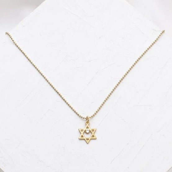 Star of David Necklace with Crystal- Peace Love Light Shop