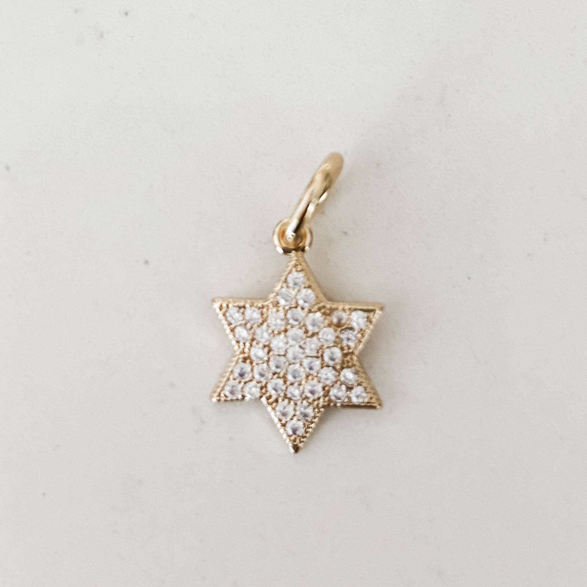 Star of David Gold Pave Charm - Peace Love Light Shop