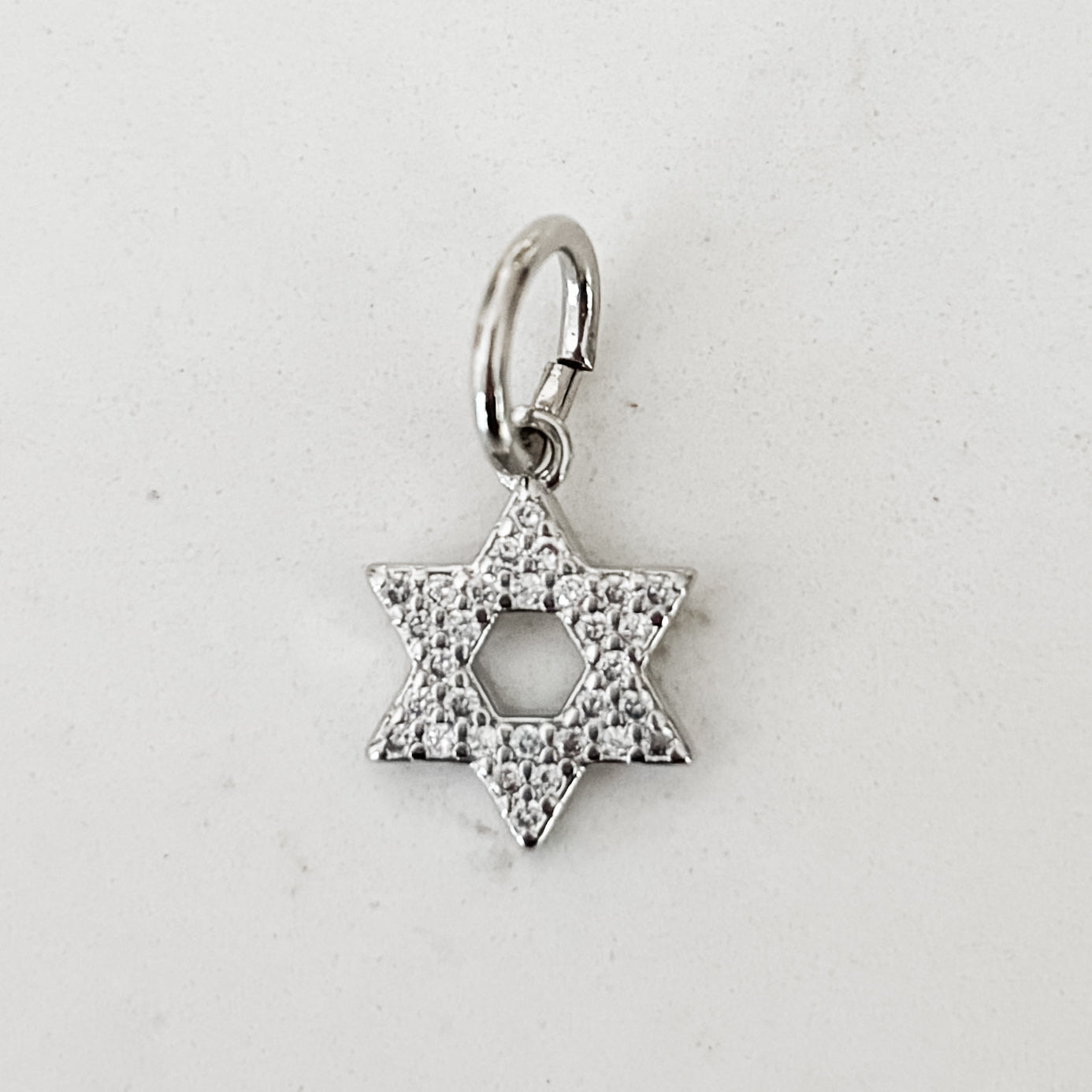 Star of David Silver Pave Charm