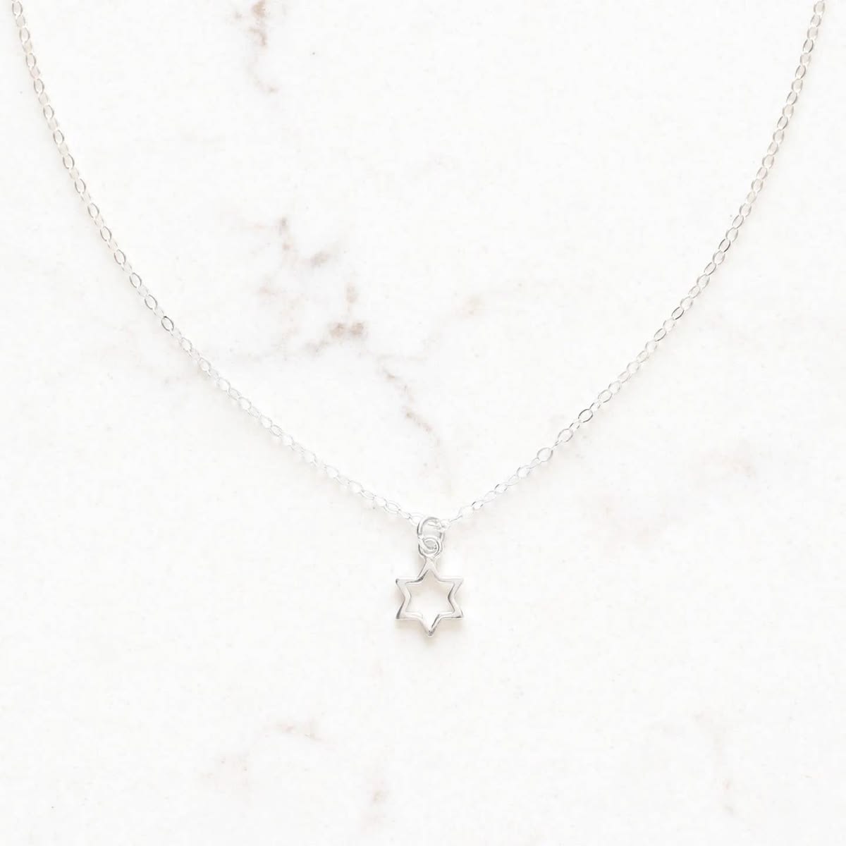 Tiny Star of David Necklace, Sterling Silver - Peace Love Light Shop