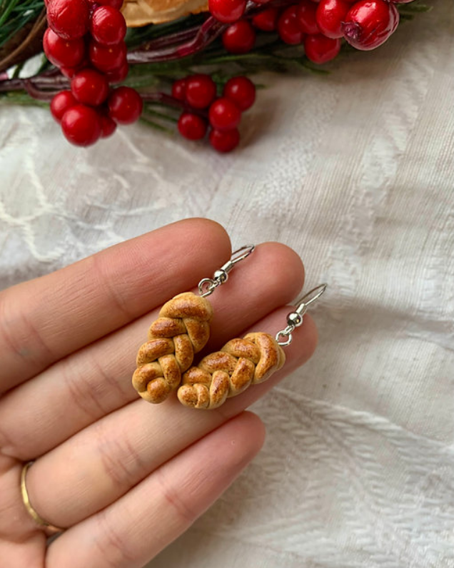 Challah Earrings, Peace Love Light Shop