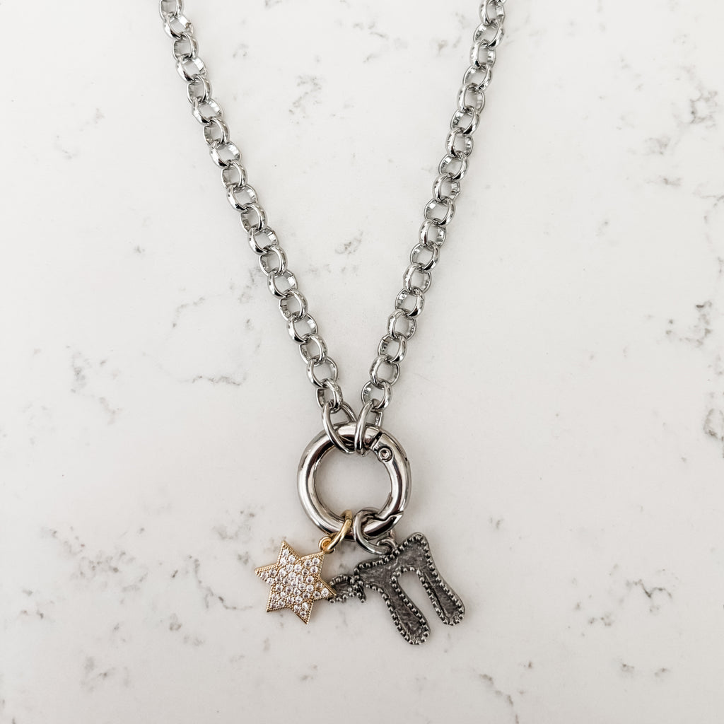 Charm Necklace, Jewish Jewelry, Star of David, Chai- Peace Love Light Shop