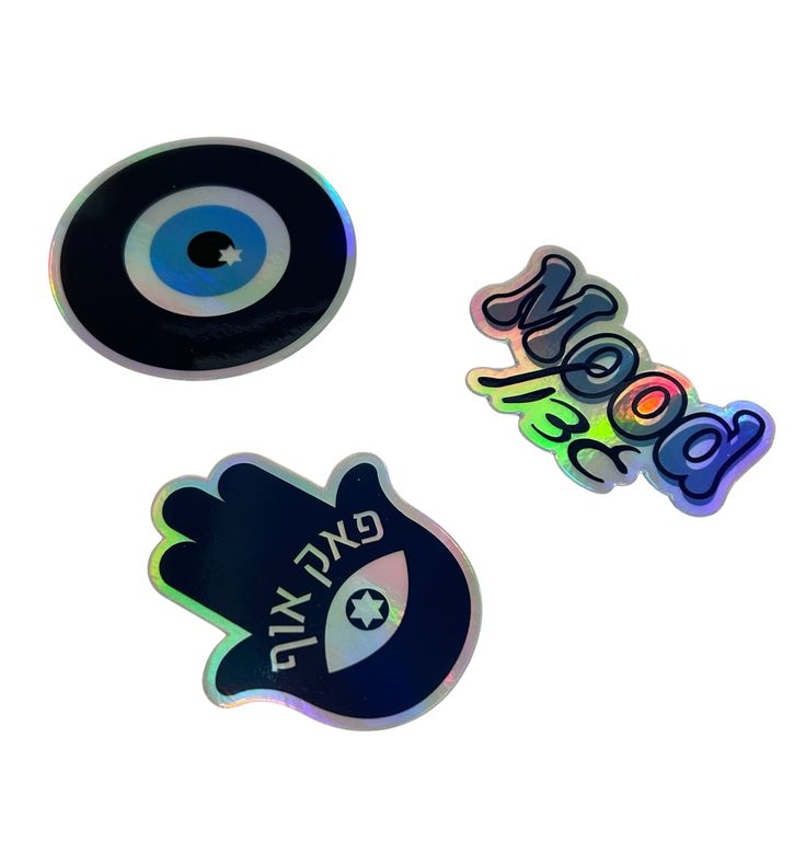 Jewish Holographic sticker pack- evil eye, hamsa