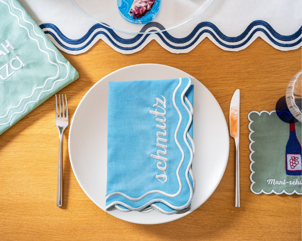 Jewish Gift, Dinner Napkins, Peace Love Light Shop