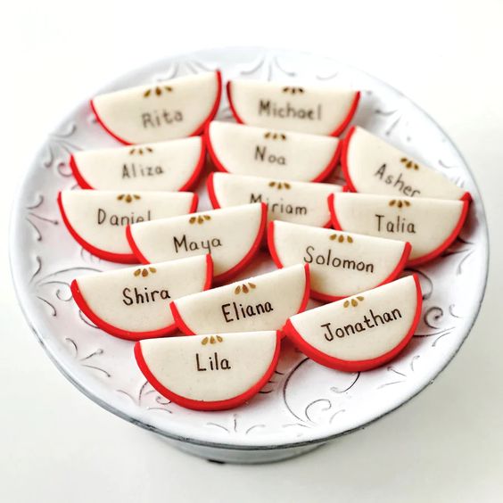 Rosh Hashanah Marzipan Personalized Apple Slices- Peace Love Light Shop