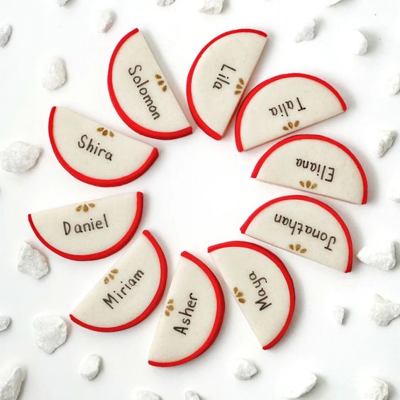 Rosh Hashanah Marzipan Personalized Apple Slices- Peace Love Light Shop 