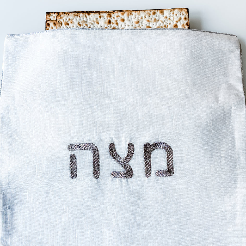 Passover modern embroidered matzah cover- Peace Love Light Shop