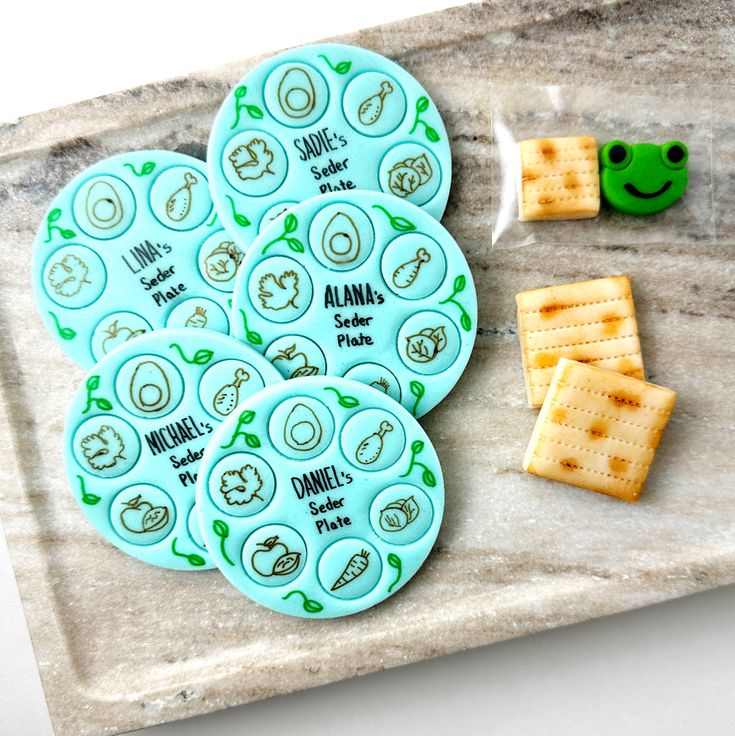 Marzipan Personalized Seder Plates, Passover