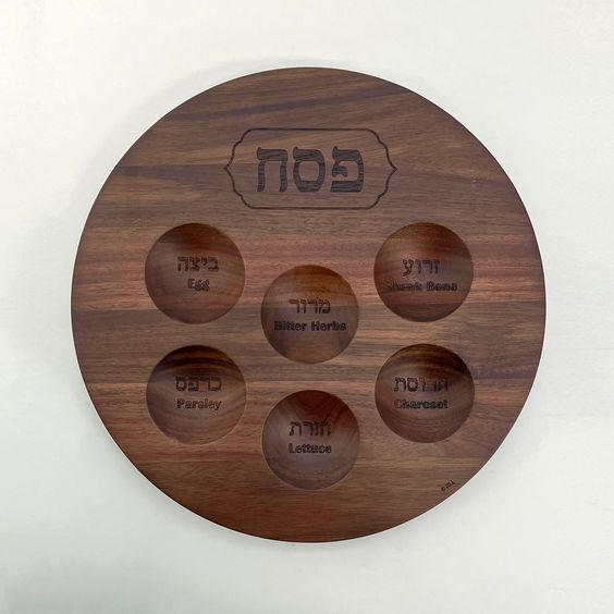 Wood Passover Seder Plate- Peace Love Light Shop