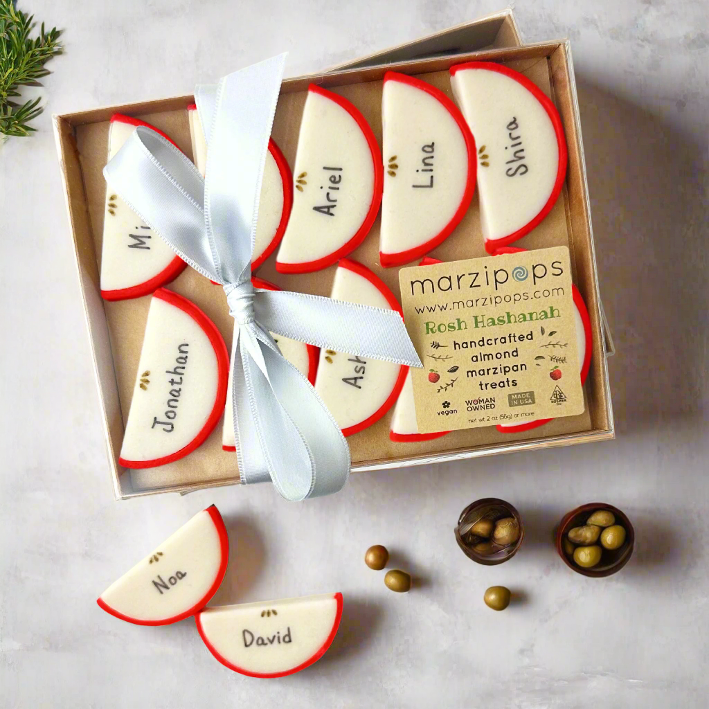 Rosh Hashanah Marzipan Personalized Apple Slices- Peace Love Light Shop