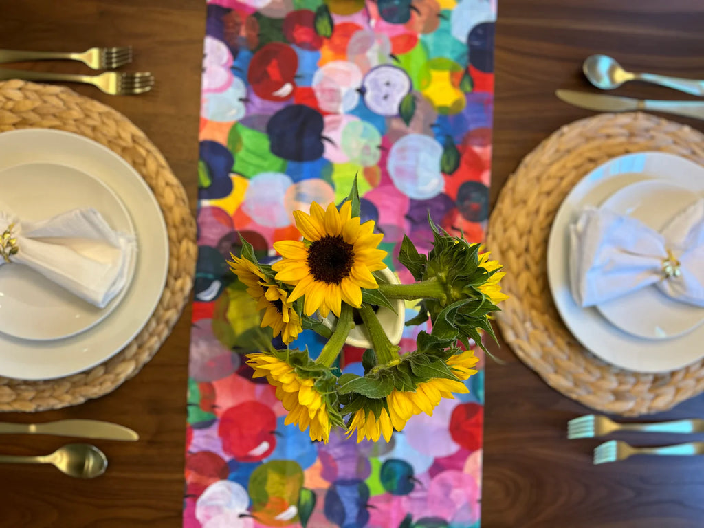 Rosh Hashanah colorful patterned table runner-Peace Love Light Shop