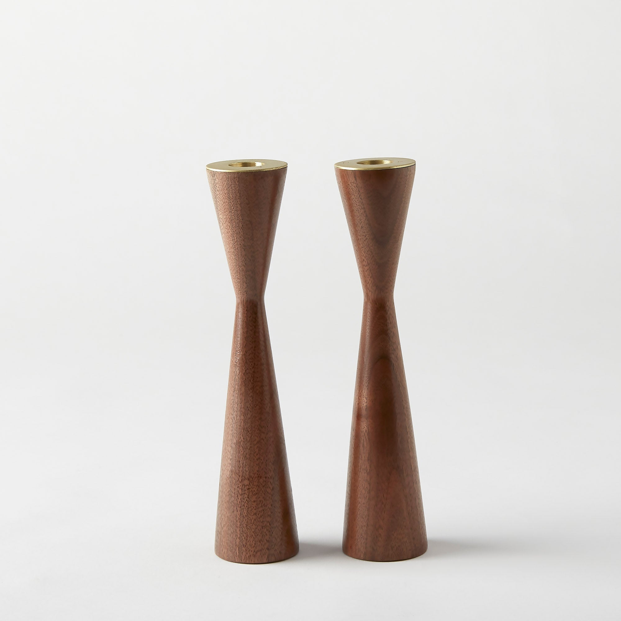 Shabbat Wood & Brass Candle Holders- Peace Love Light Shop