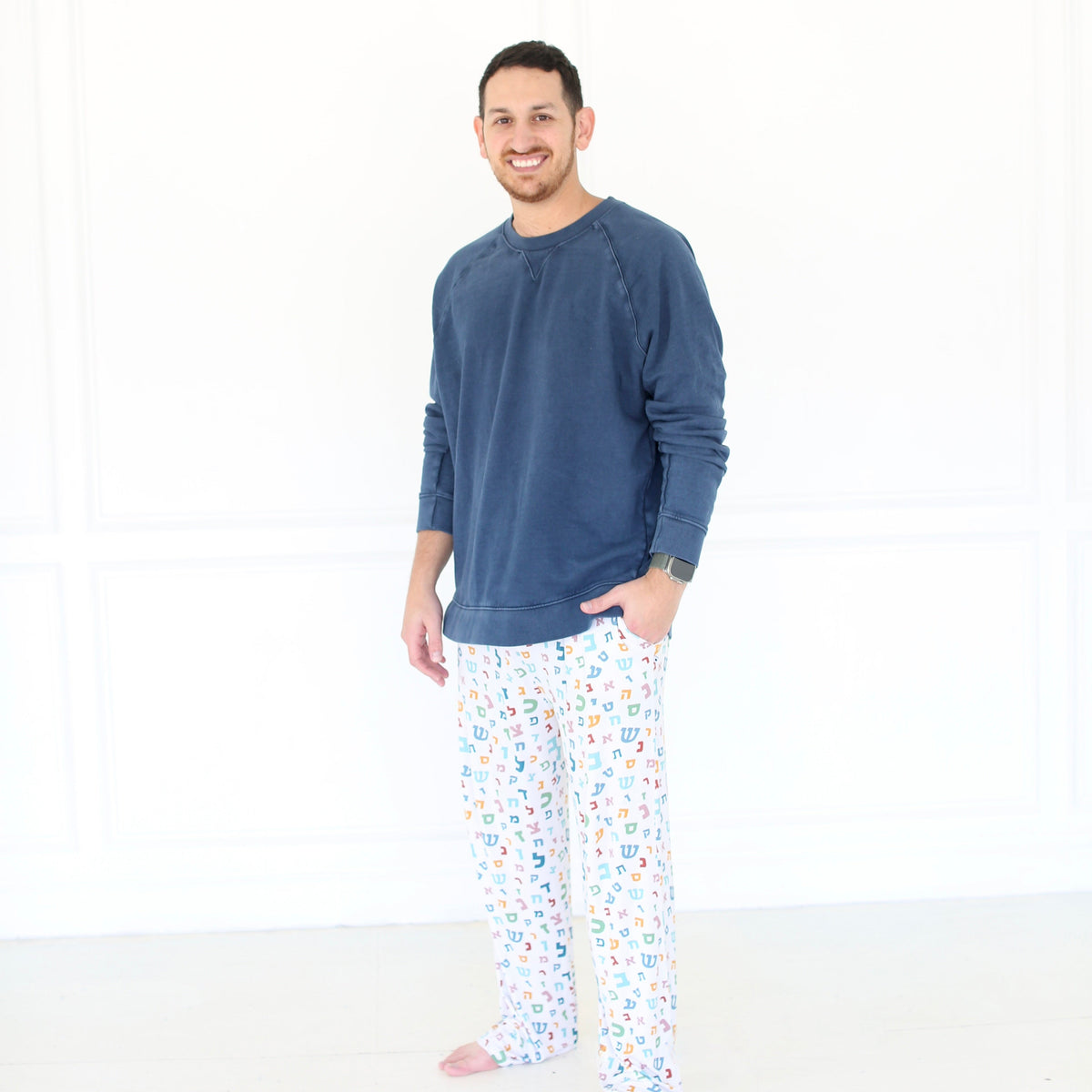 Men's Hebrew Alphabet Pajama Bottoms- Peace Love Light Shop