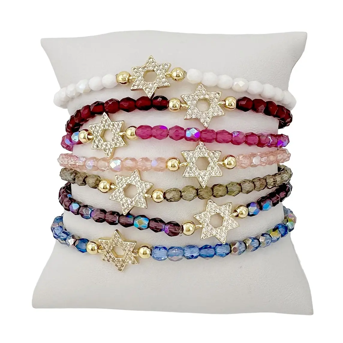 Crystal Beaded Star of David Bracelet - Peace Love Light Shop
