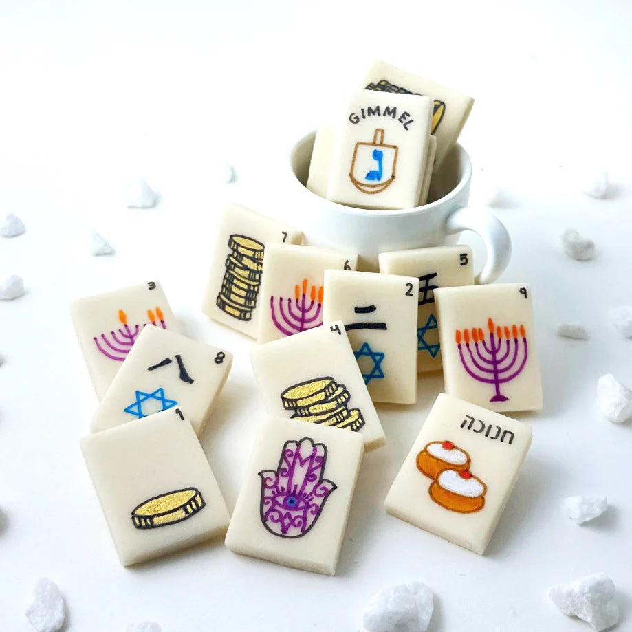 Marzipan Hanukkah Mah Jong Tiles - Peace Love Light Shop
