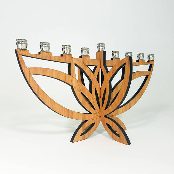 Lotus Flower Menorah, Travel Menorah - Peace Love Light Shop