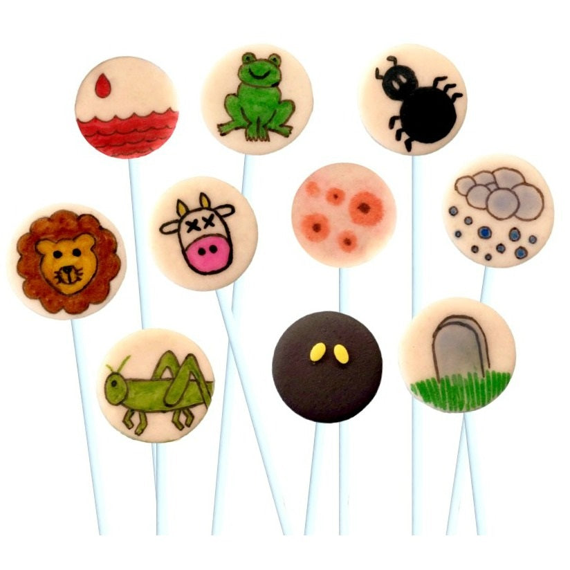 Passover Marzipan 10 Plague Pops, Hostess Gift - Peace Love Light Shop