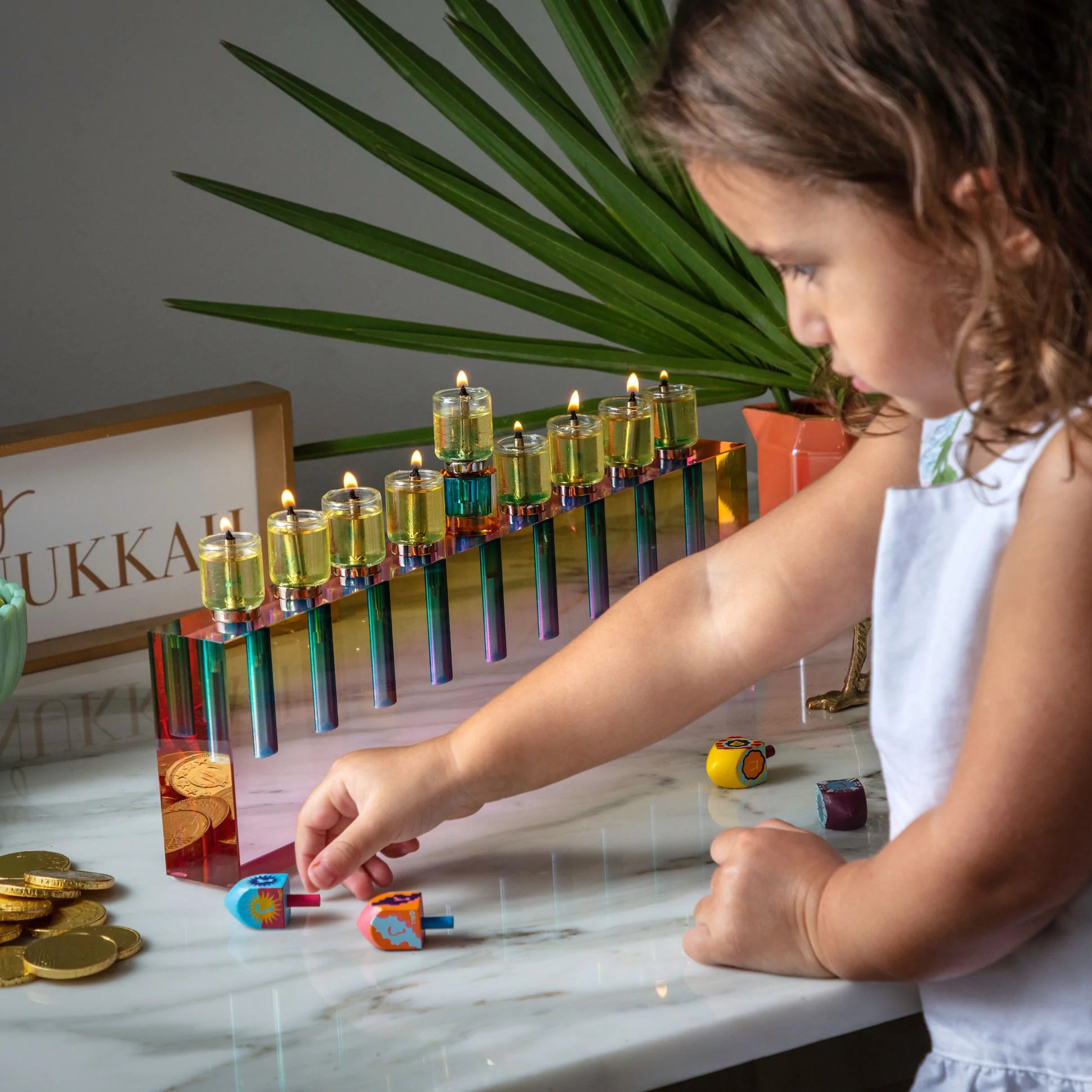 Modern Oil Menorah - Peace Love Light Shop