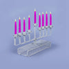 Hanukkah modern menorah white, steel wire- Peace Love Light Shop