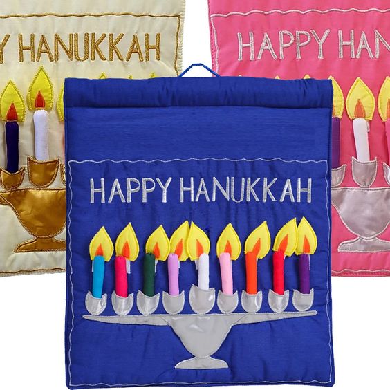 Family Menorah Wall Hanging, Kids Hanukkah Gift - Peace Love Light Shop
