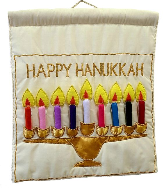 Family Menorah Wall Hanging, Kids Hanukkah Gift - Peace Love Light Shop
