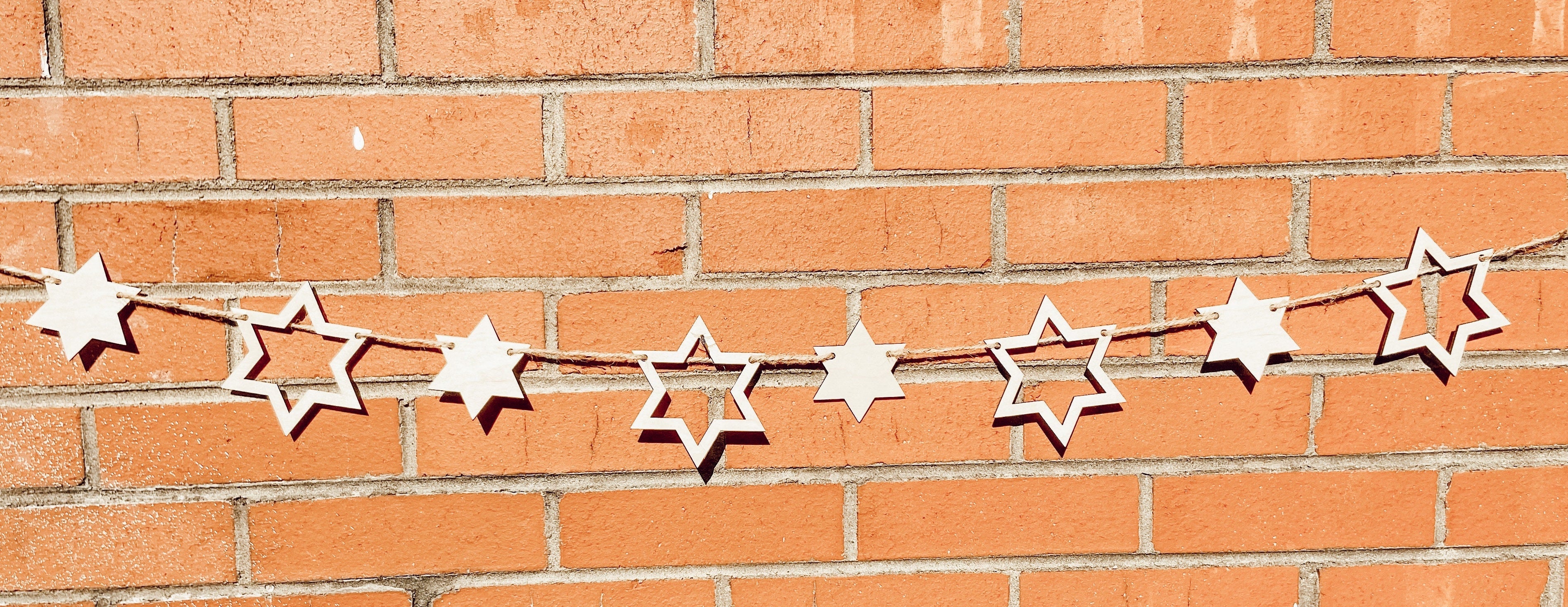 Wood Star Of David Banner, Hanukkah, Jewish Holiday Decor - Peace Love Light Shop