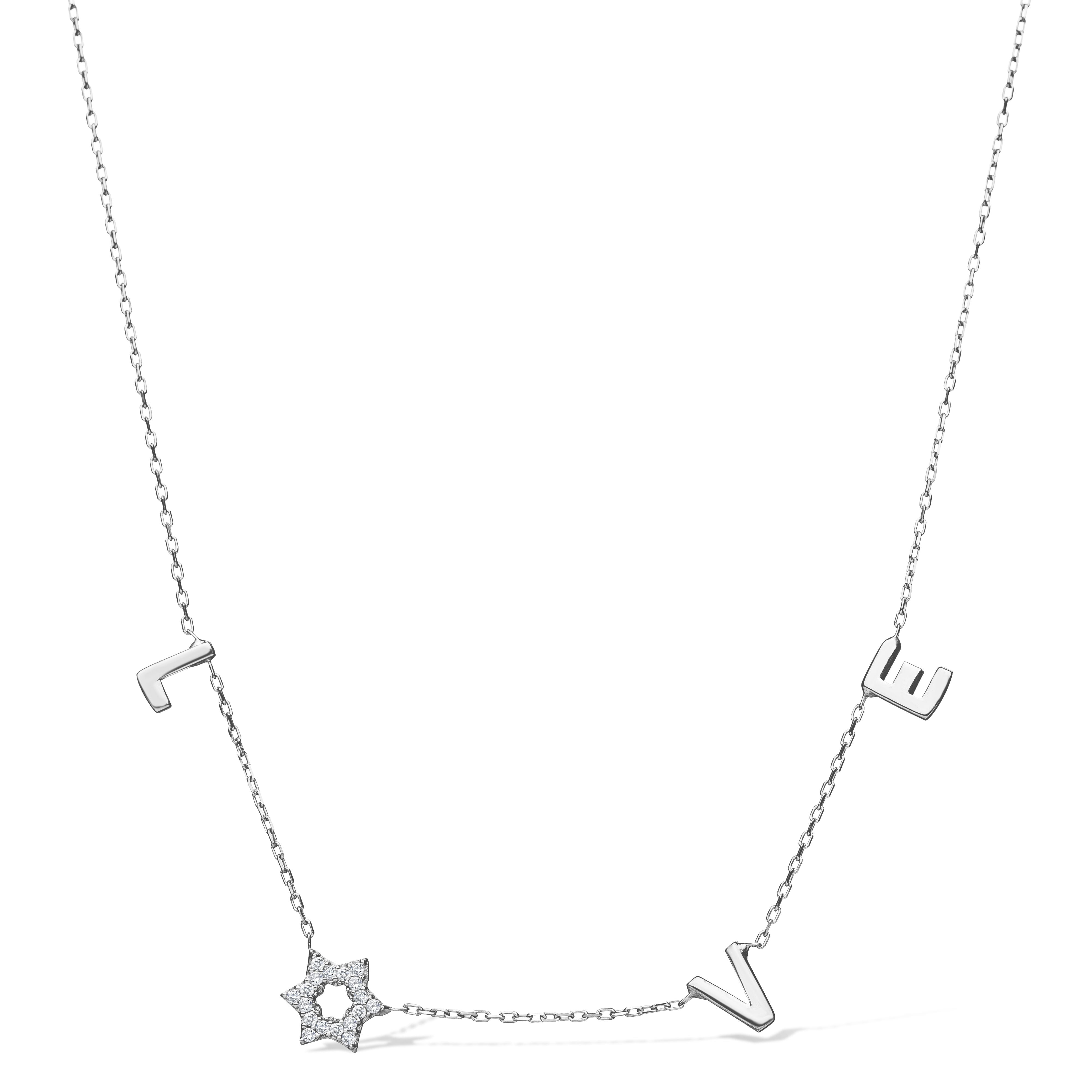 Jewish Star, Star of David Love Necklace - Peace Love Light Shop