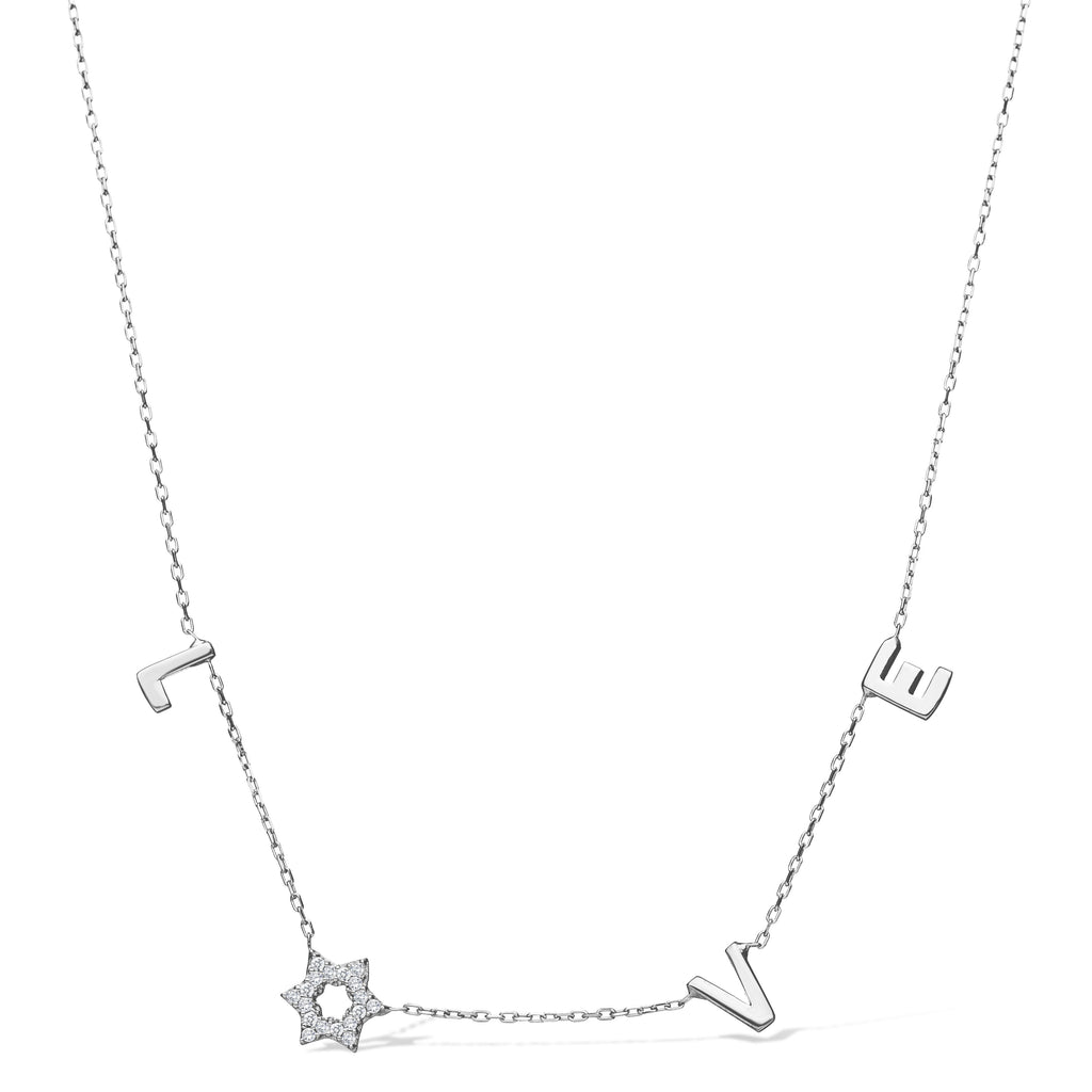 Jewish Star, Star of David Love Necklace - Peace Love Light Shop