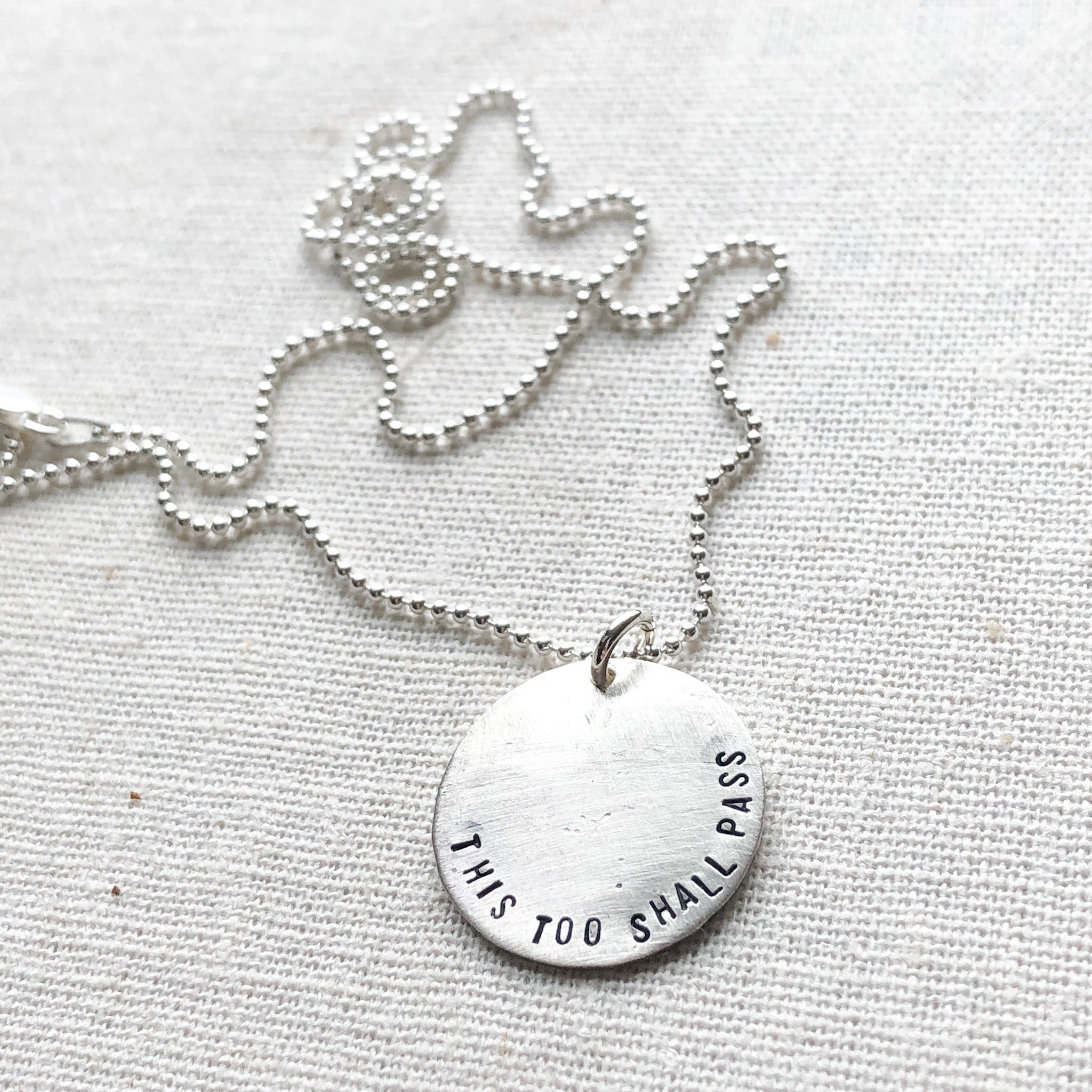 This Too Shall Pass English, Sterling Silver, Hebrew/English Necklace, Inspirational Gift - Peace Love Light Shop