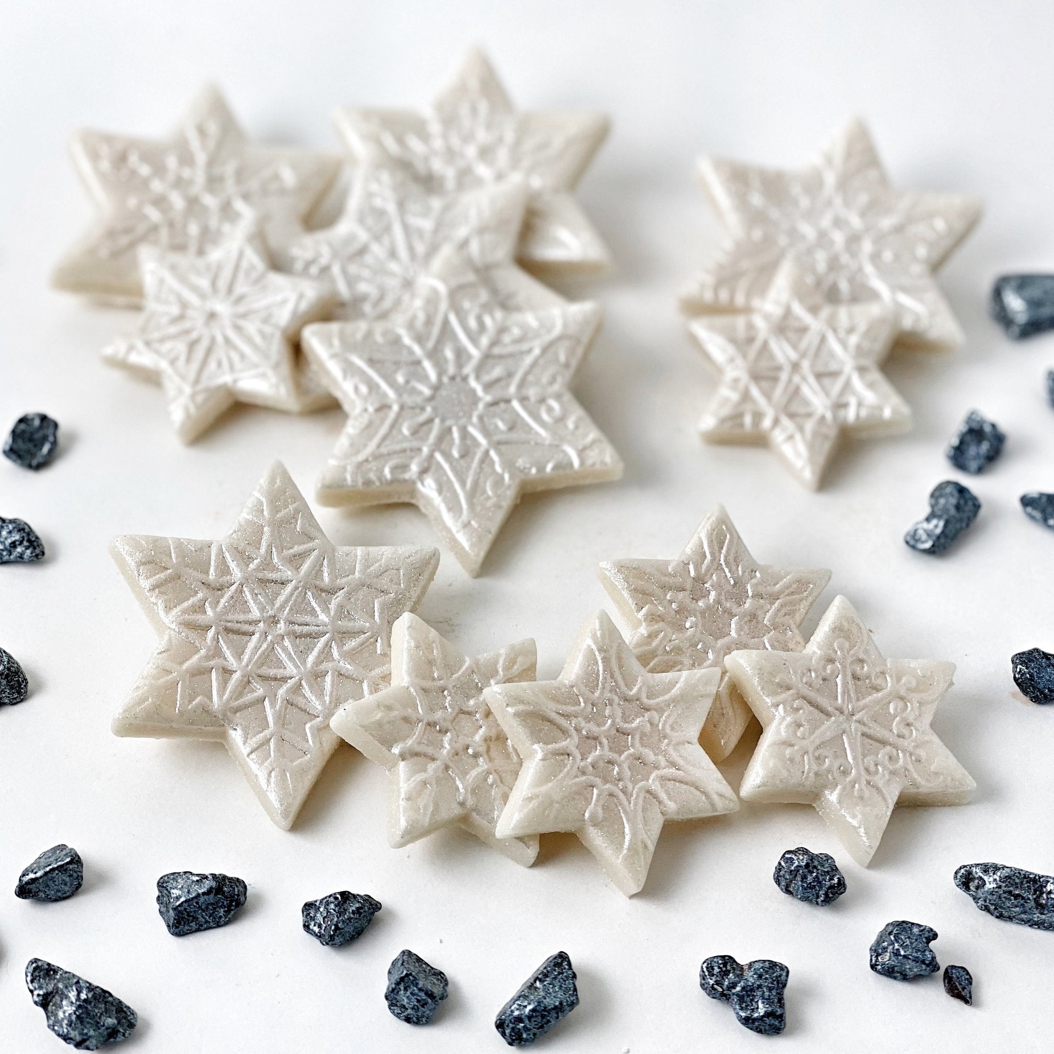 Hanukkah Marzipan Star of David snowflakes- Peace Love Light Shop