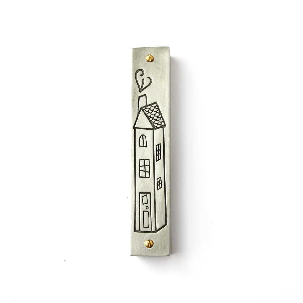 Line-Drawn Home Sweet Home Mezuzah - Peace Love Light Shop