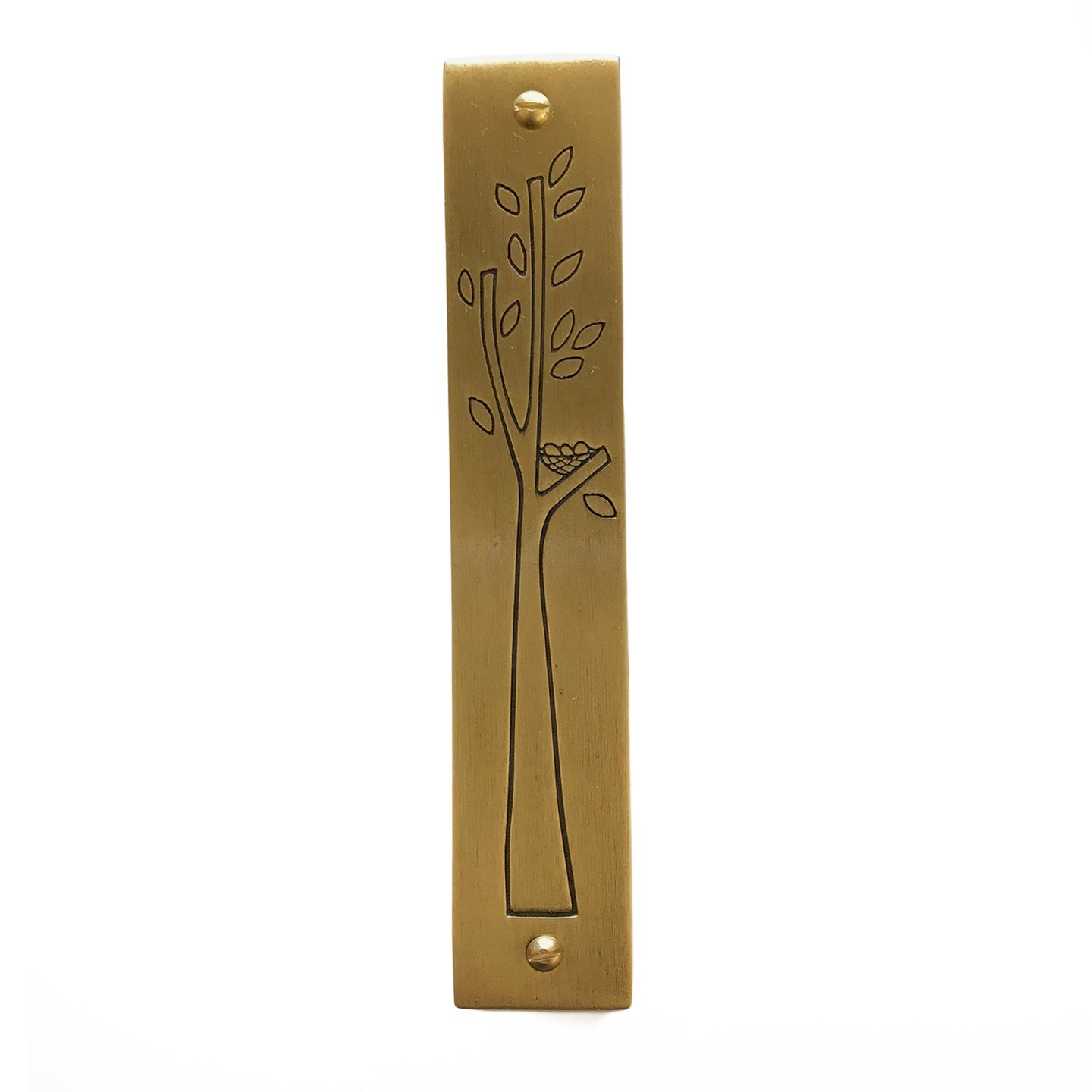 Modern Brass Mezuzah, Nest Design- Peace Love Light Shop