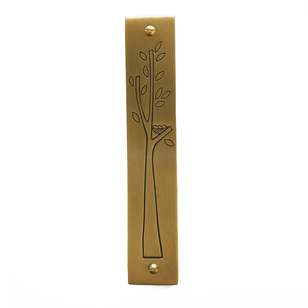 Modern Brass Mezuzah, Nest Design- Peace Love Light Shop