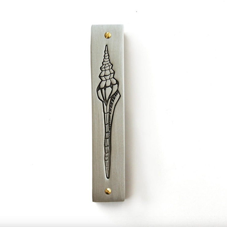 Line-Drawn Shell Mezuzah - Peace Love Light Shop